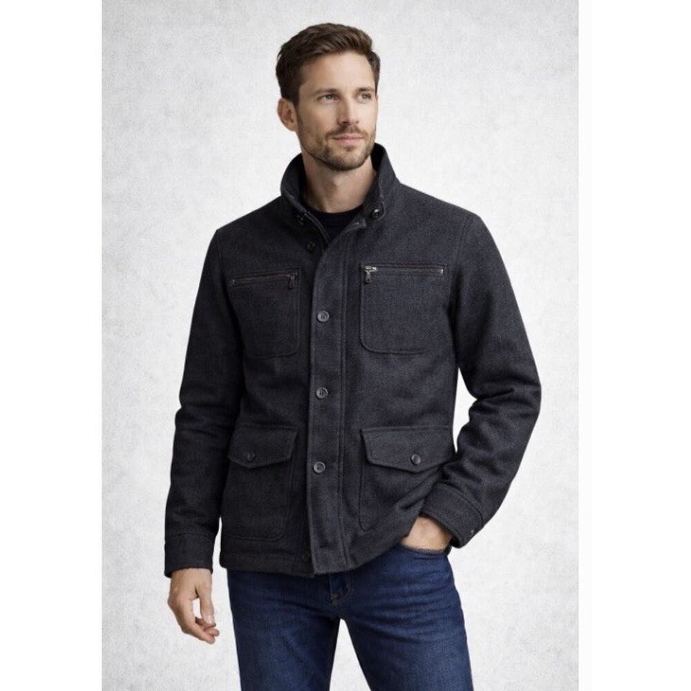 Alberto Cardinali Jacket Men’s Gray Wool Blend Check Size M